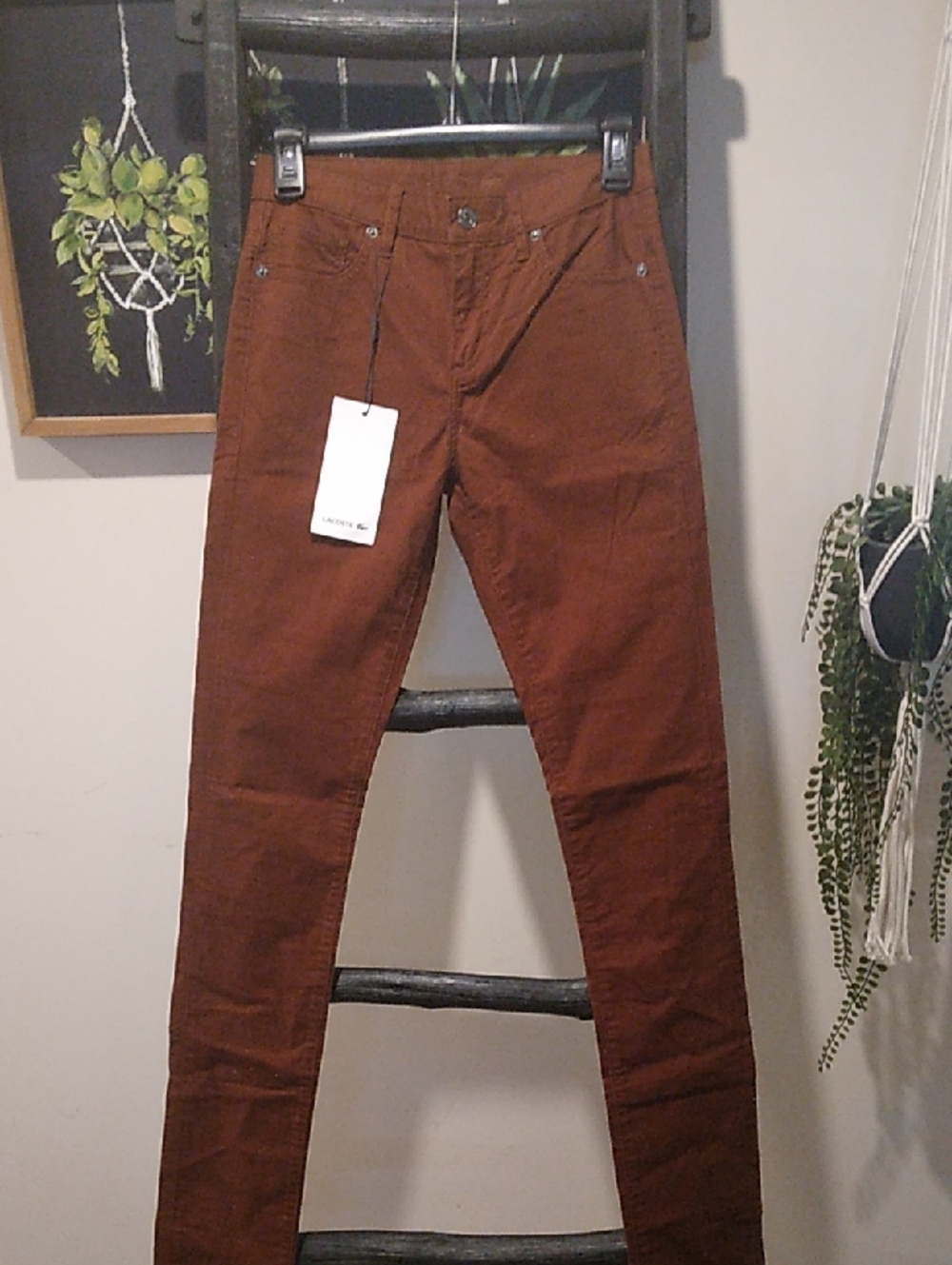 Women's Lacoste Straight Leg Skinny Curduroy Jeans